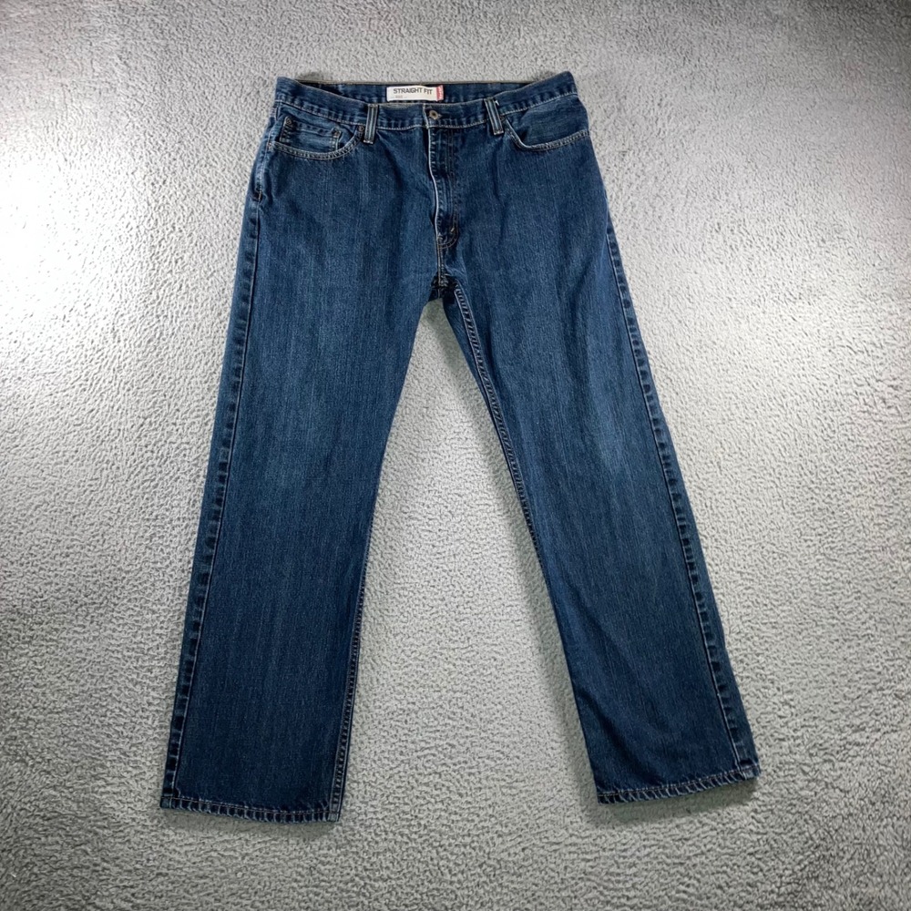 Levis 505 Straight Fit Jeans Mens 38x32 Blue Streetwear Classic Medium Wash